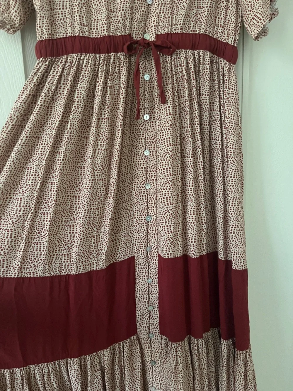 Jackson Rowe Bahama Dress In Juno Print Medium Red Maxi 
Bohemian Patchwork - Picture 3 of 7